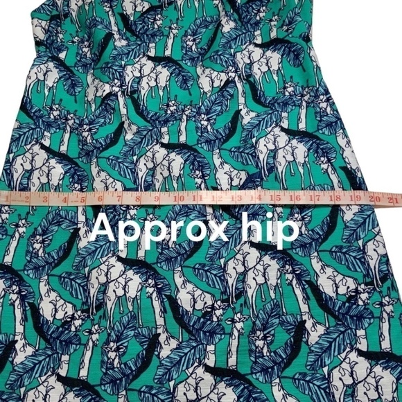 TALBOTS Petites Giraffe Print Cotton Shift Dress Unlined US Sz 8p - Picture 7 of 11
